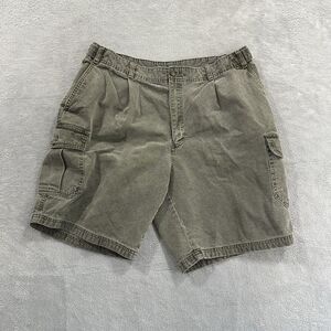 Vintage Bill Blass Cargo Shorts Men 36 Green Workwear Hiking Y2K Faded